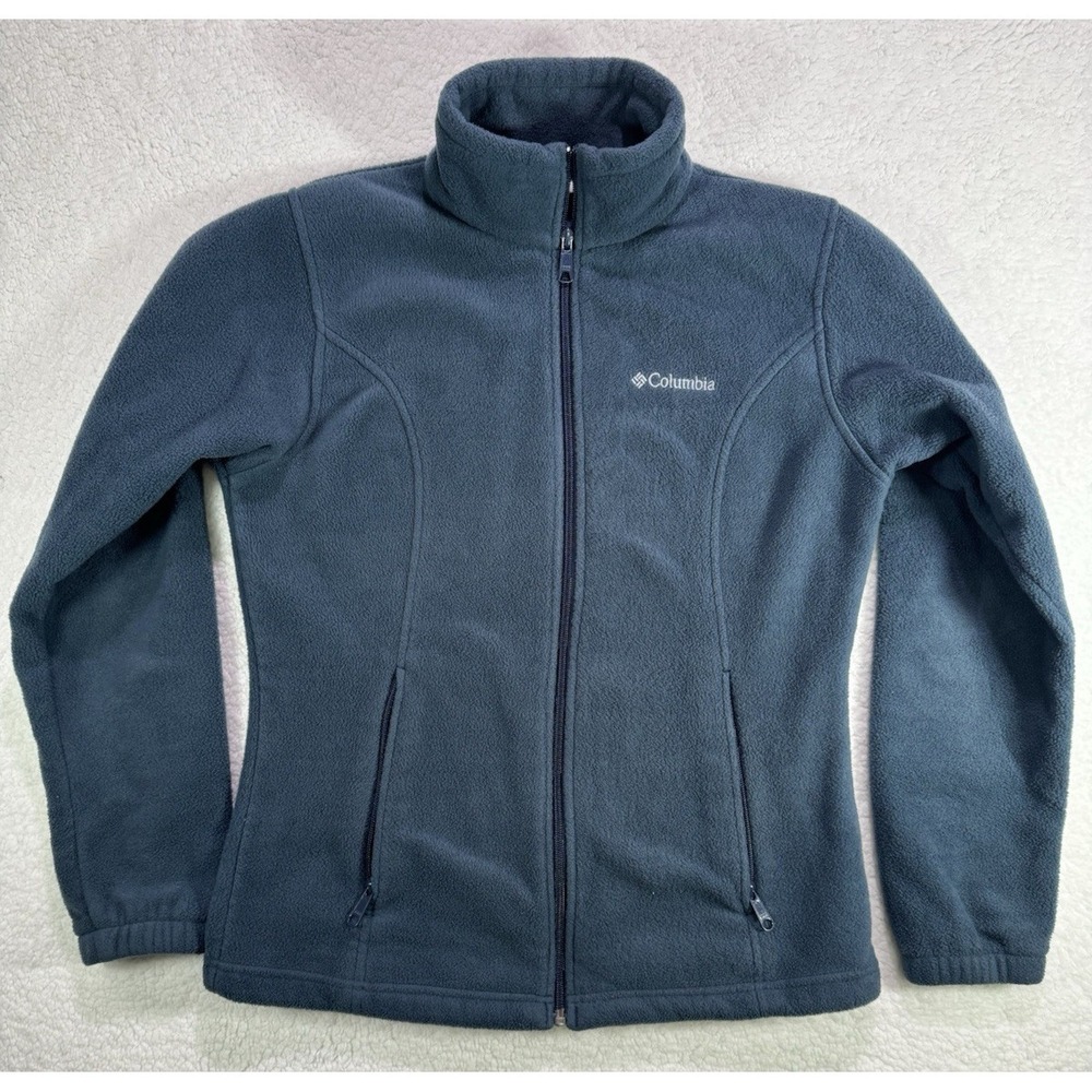 Columbia Women's Full Zip Fleece Jacket Blue Size Medium